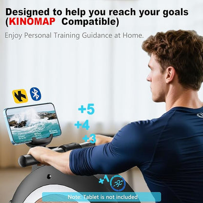 Rowing Machine, Magnetic Rowing Machine for Home, Upgraded 32-Levels Quiet Resistance with Smart Electronic Knob, 350 LBS Weight Capacity, Compact Rower Machine Easy Assembly, App Supported