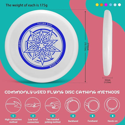 Outdoor Flying Disc 175g,Adult Sport Disc Set for Competitive and Pro Players,Flying Disc Set Includes 1 Glow in The Dark Flying Disc for Beach Pool Game, Camping and Backyard