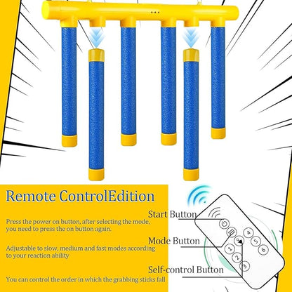 Reflex Challenge Game - Drop Sticks, Hand Eye Coordination, Reaction Training, 3 Adjustable Speeds, Remote Control