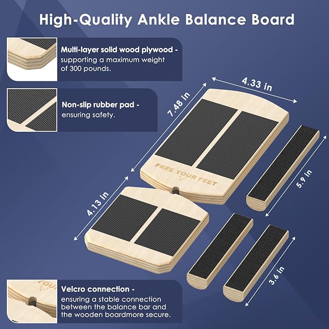 Ankle Balance Board - Non-Slip Balance Board for Physical Therapy, Fast Injury Recovery & Core Strength - 300lbs Capacity - Ideal for Athletes, Seniors & Home Use