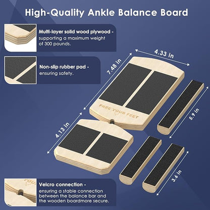 Ankle Balance Board - Non-Slip Balance Board for Physical Therapy, Fast Injury Recovery & Core Strength - 300lbs Capacity - Ideal for Athletes, Seniors & Home Use