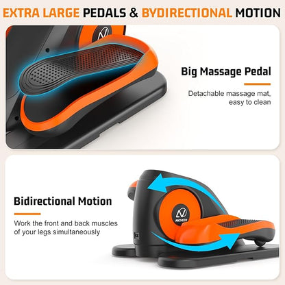 ANCHEER Under Desk Elliptical, Electric Ellipse Leg Exerciser with 12 Adjustable Resistance & Speeds, P1-P12 Modes, Quiet Seated Pedal Exerciser with Remote Control, 100% Pre-assembled for Home Office