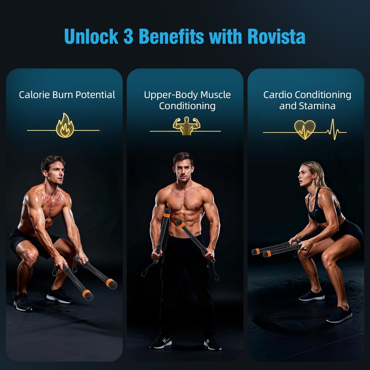 2 PCS Weighted Cordless Battle Ropes - Adjustable Resistance and Portable Ropeless Battle Ropes