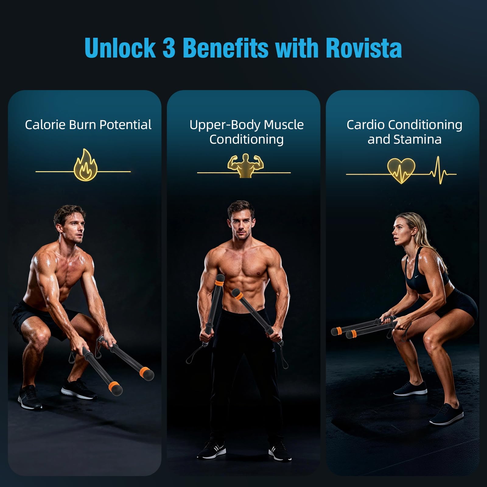 2 PCS Weighted Cordless Battle Ropes - Adjustable Resistance and Portable Ropeless Battle Ropes