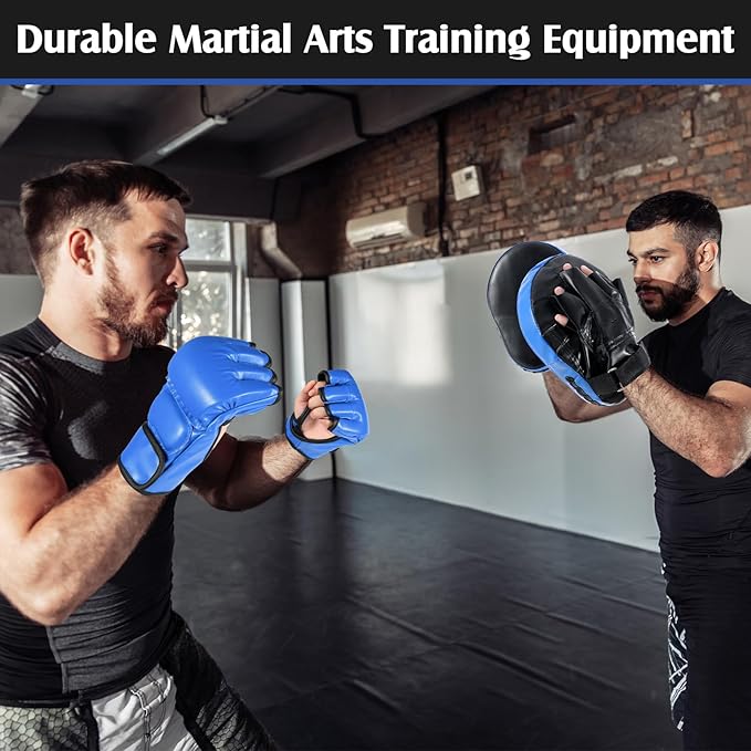 10 In1 Punching Mitts Kick Pad Set Taekwondo Pads Boxing Mitts Focus Pads Boxing Gloves Safety Head Guard Wrist Band for Kickboxing, Karate, Muay Thai, MMA Training