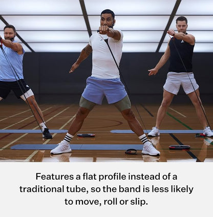 Les Mills™ SMARTBAND™ Workout Resistance Band with Handles, Home Gym Workout Equipment, Elastic Stretch