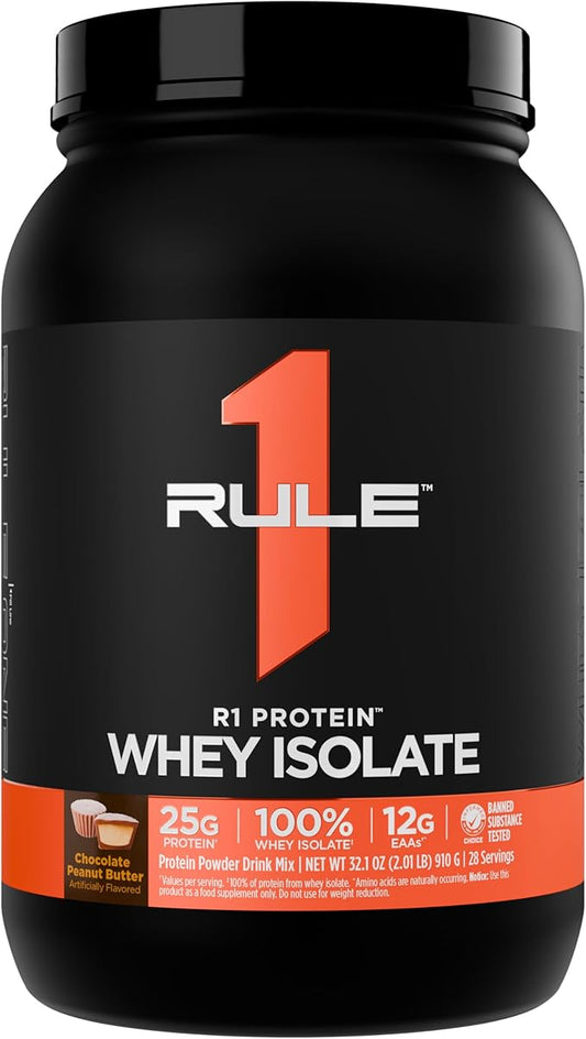 Rule 1 R1 Protein Whey Isolate - with 25g Protein & 6g BCAA Exclusively from Isolated & Hydrolyzed