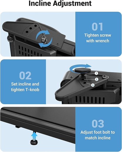 THERUN Walking Pad, 2 in 1 Foldable Treadmills for Home, 2.5HP Under Desk with Handle Bar, 16" Widened Running Belt, with Remote Control