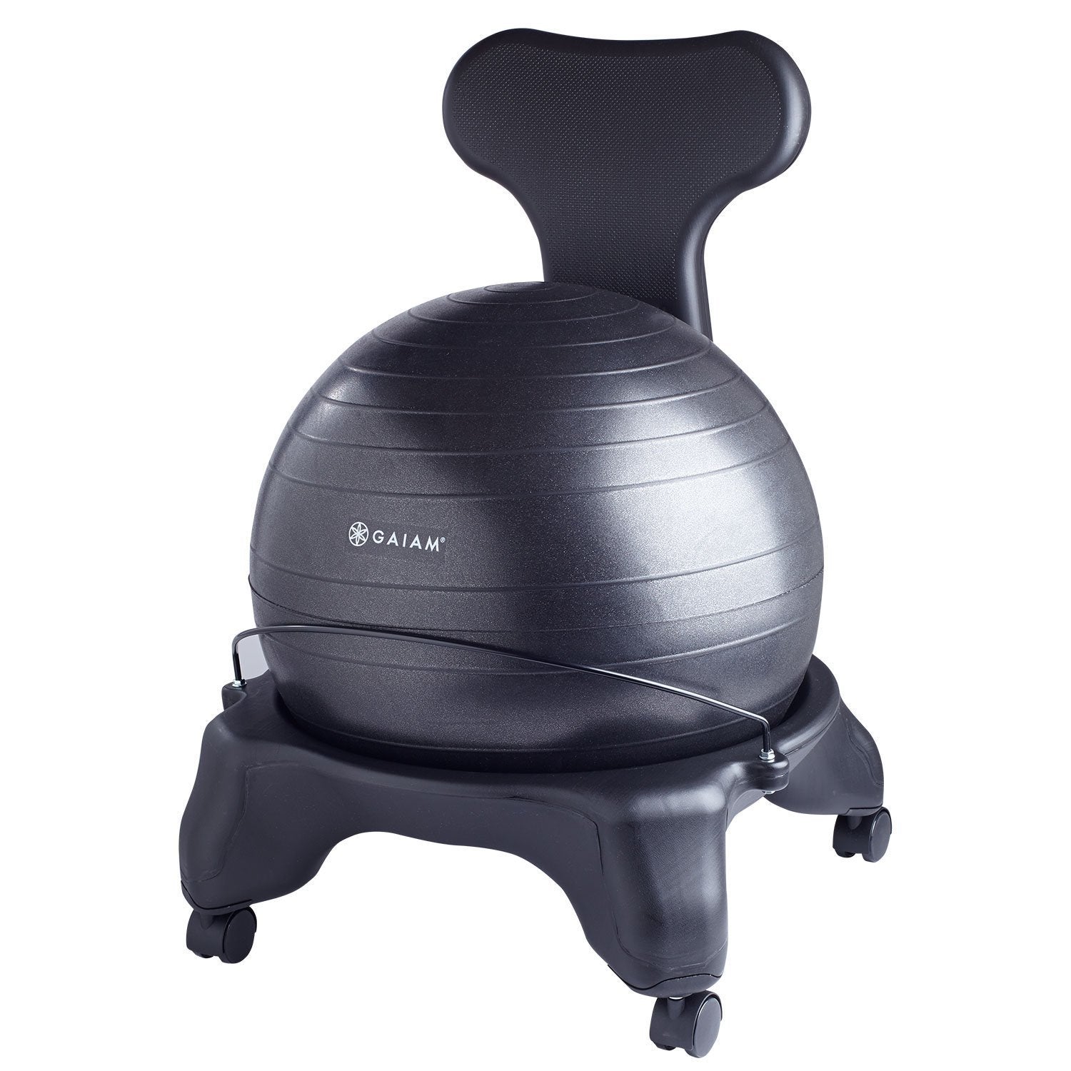 Gaiam Classic Balance Ball Chair, Stability Seat (Black)