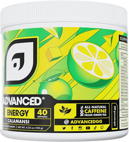 Advanced Energy - Energy Boosting Formula with Electrolytes for Hydration - L-Theanine to Combat Jitters - Sugar Free & Keto Friendly - No Maltodextrin (40 Servings) (Calamansi)
