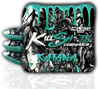 Killshots Cornhole | Katana Series | Limited Edition | ACL Certified Cornhole Bags | Premium Quality | Dual-Speed | Durable & Weather Resistant | Set of 4 Bags