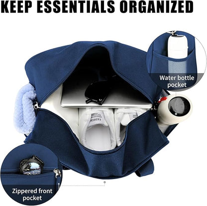 SeaRock 14 inch Small Gym Bag, Mini Duffel Bag for Women & Men, Carry On Lightweight for Travel Sport - Navy Blue