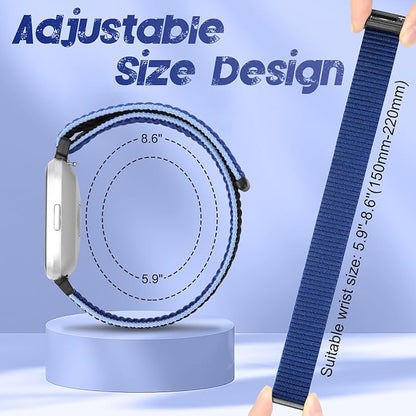 Tiptops 3 Pack Bands Compatible with Fitbit Versa 2/Fitbit Versa/Versa Lite/Versa SE for Women Men, Soft Nylon Sports Loop Replacement Wristband for Fitbit Versa 2 Straps