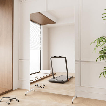brisafe Rolling Full‑Length Gym Mirror with Wheels, 67" x 40"Oversized Shatterproof Nano Material