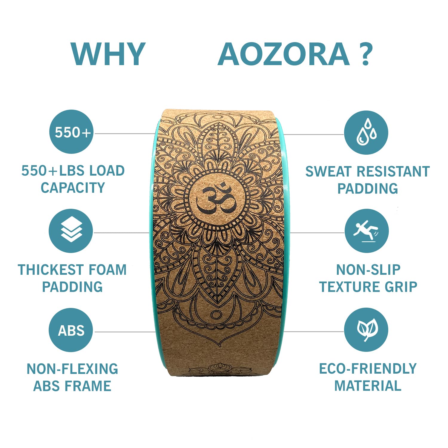 Aozora Yoga Wheel 13" with Most Detailed Book Step by Step Guide on How to Do 30+ Poses,! Perfect