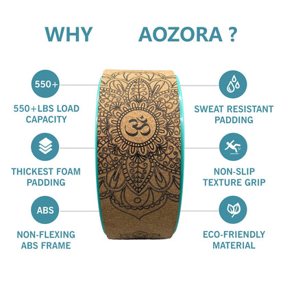 Aozora Yoga Wheel 13" with Most Detailed Book Step by Step Guide on How to Do 30+ Poses,! Perfect