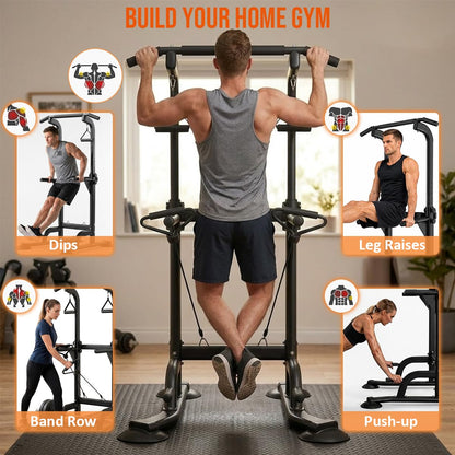 Power Tower Pull Up & Dip Station Multi-Function Home Strength Training Fitness Workout Station