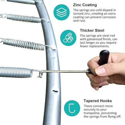 Heavy Duty Trampoline Springs 5.5inch for Trampolines, Stainless Steel Trampolin Replacement Springs 12pcs