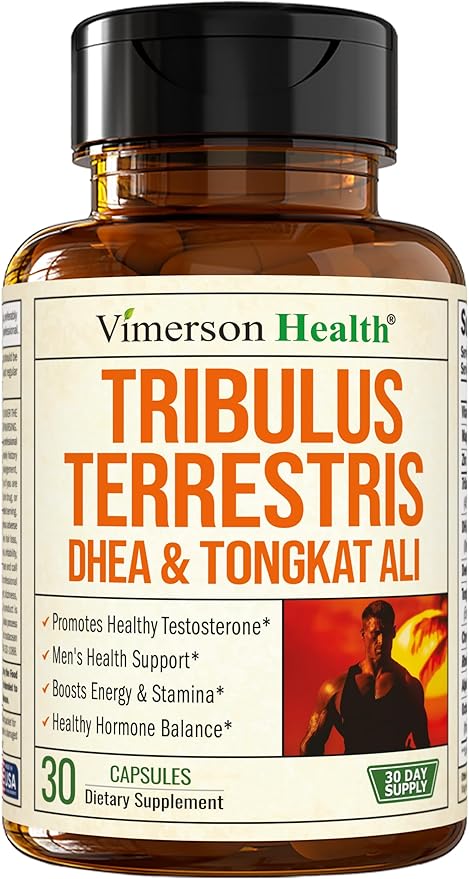 Testosterone Supplement For Men ??Tribulus Terrestris, Magnesium, Zinc, Tongkat Ali & Rhodiola Rosea Supplement ??Muscle Builder, Libido Support & B6 Vitamins for Men with DHEA 100mg ??30 Capsules