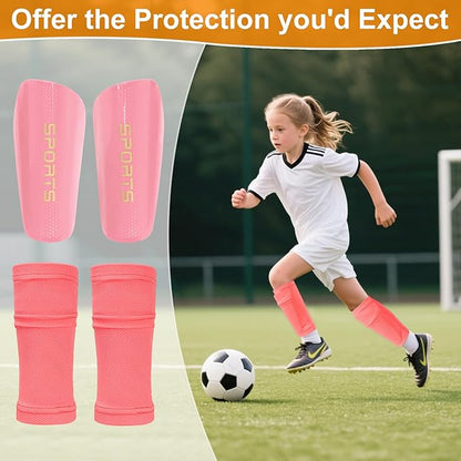 Shin Guards Soccer Kids 2025 Version High-Density Foam Soccer Shin Guard with Sleeves Shin Protective Pads for Kids Daily Practice School Competitions Outdoor Play