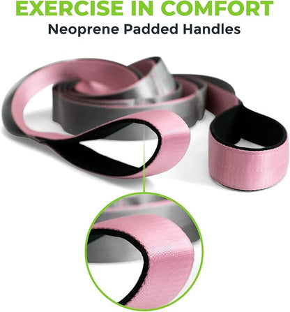 Gradient Fitness Stretching Strap for Physical Therapy, 12 Multi-Loop Stretch Strap 1.5" W x 8' L, Neoprene Handles, Physical Therapy Equipment, Yoga Straps for Stretching, Leg Stretcher.
