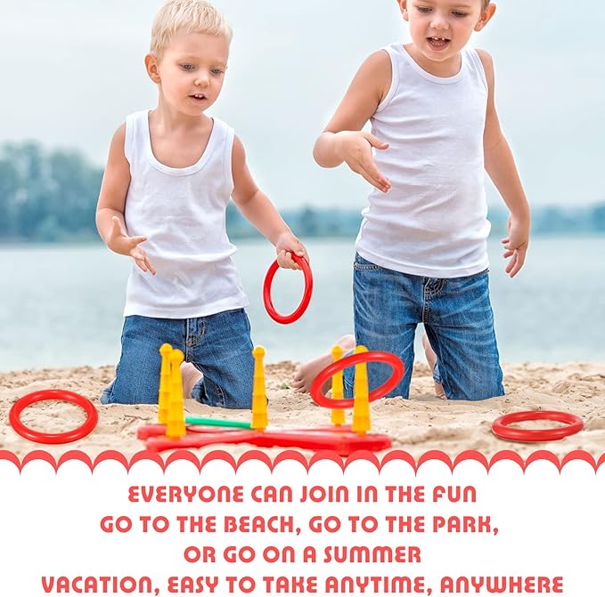 Civaner 72 Pcs Ring Toss Rings Game Plastic Carnival Ring Toss for Speed Agility Practice, Fun Target Toys Carnival Halloween Party Favors Throw Bottle Sports Yard Family Game