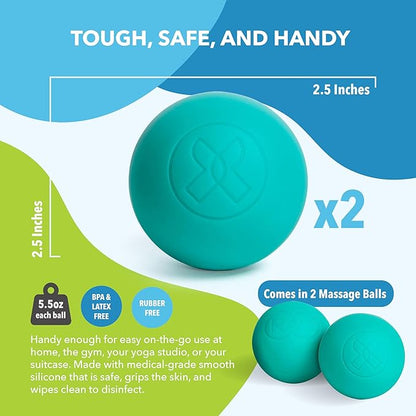 RAD Recovery Rounds - Extra Soft Yoga Deep Tissue Massage Ball Set ??Myofascial Release Balls for Feet, Back, Neck, Legs & Arms ??Trigger Point & Mobility Therapy (2-Pack)