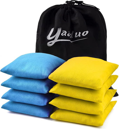 Set of 8 Regulation Cornhole Bags Double Sided, Weather Resistant Bean Bags for Cornhole Toss Game, Corn Hole Beans Bags with Tote Bag