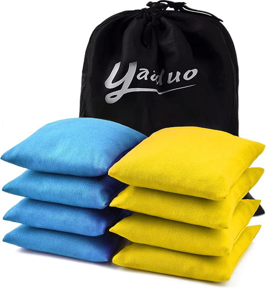 Set of 8 Regulation Cornhole Bags Double Sided, Weather Resistant Bean Bags for Cornhole Toss Game
