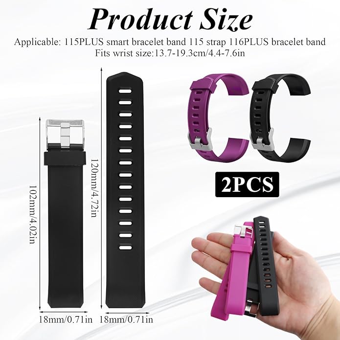 Watch Bands Replacement for ID115plus HR, Very Fit Pro Activity Fitness Tracker Wrist Bands Set, Multicolor Veryfitpro Smart Watch Strap Replacements