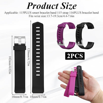 Watch Bands Replacement for ID115plus HR, Very Fit Pro Activity Fitness Tracker Wrist Bands Set, Multicolor Veryfitpro Smart Watch Strap Replacements