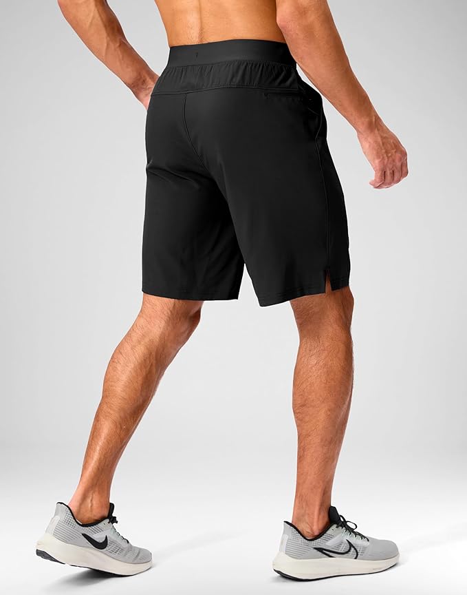 Men's Running Shorts with Zipper Pockets 9 Inch/ 7 Inch / 5 Inch Lightweight Quick Dry Gym Workout Athletic Shorts for Men(9 inch)