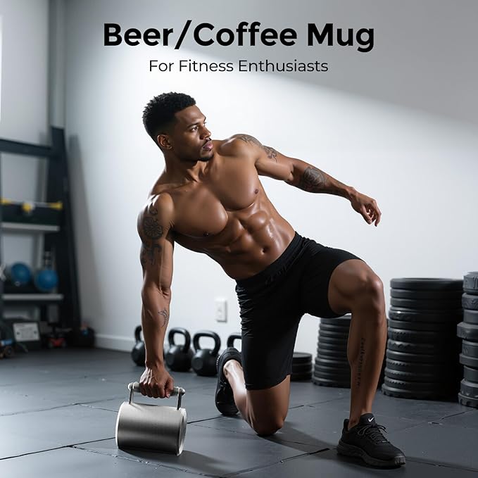 Coffee Mug 22LB,400ML,Dumbbell 10KG,beer mug,Overweight Dumbbell Fitness Sports Water Cup,Gym Workout Coffee Enthusiast Gift,Prank Gift (22LB - 400ML)(Food-grade coating)