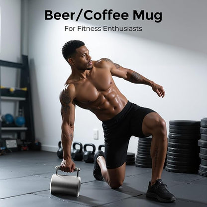 Coffee Mug 22LB,400ML,Dumbbell 10KG,beer mug,Overweight Dumbbell Fitness Sports Water Cup,Gym Workout Coffee Enthusiast Gift,Prank Gift (22LB - 400ML)(Food-grade coating)