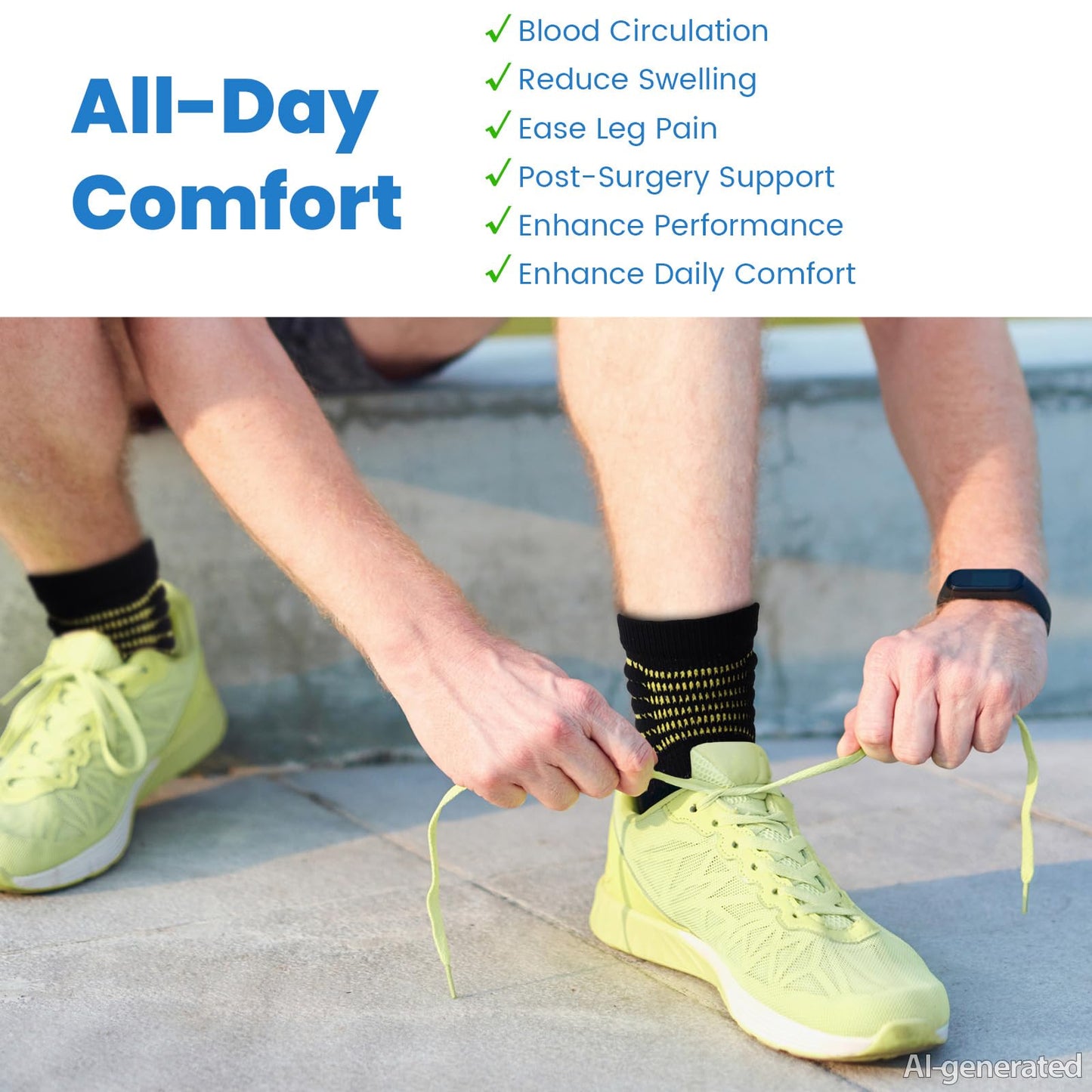 IRAMY Ankle Compression Socks for Women Men Plantar Fasciitis Relief Cushioned Athletic Running