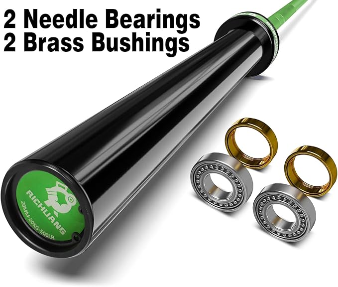 7ft Olympic Barbell, Weightlifting Barbell 28mm 45lb - 500/700/1000lbs Capacity with Smooth Spinning Sleeves, Olympic Bar Fits 2" Olympic Plates, for Snatch Clean Jerk - Home Gym Training