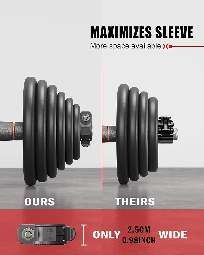 Mini Barbell Clips 1 inch I Multi-Size Adjustable Barbell Collar I 1 inch Barbell ClampsIQuick Release Weight Clips Pair of Locking for Dumbbell Bar