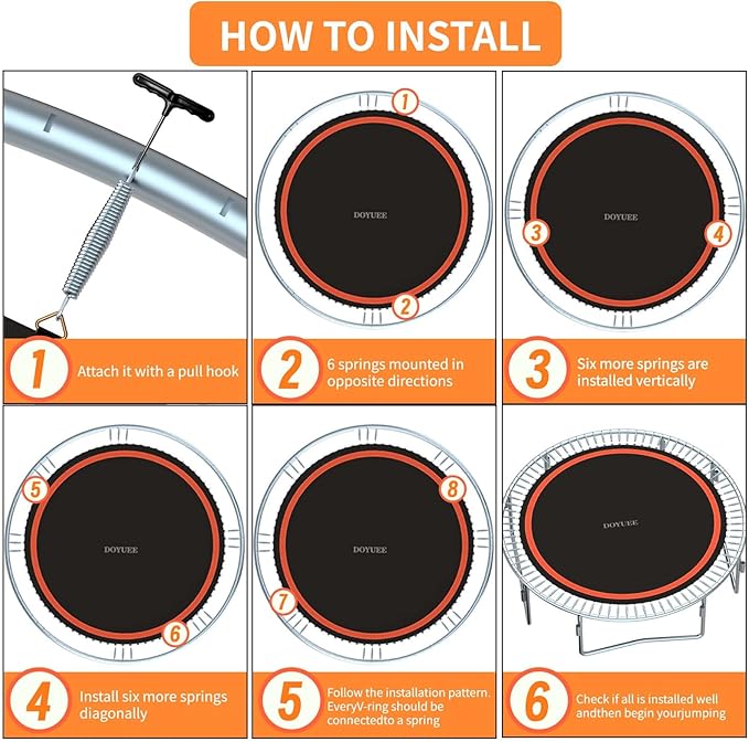 Trampoline Mat Replacement-Fits 16FT Frame with 108 Rings Fits 6.5-7.0" Springs-Mat Diameter 14.3ft (172inch), Not Include Spring and Frame