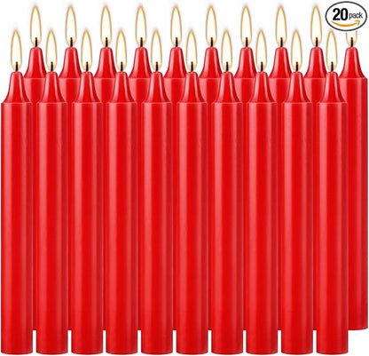 Set of 20 Red Candles ?“Spell Chime Candles for Christmas,Household, Wedding, Rituals, Prayer, Birthdays, Meditation, Altar,Party and Home Décor Candlesticks - 4 Inch Tall, Unscented (Red)