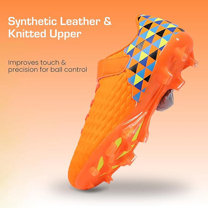 Soccer Cleats for Kids & Youth | Lightweight Football Shoes for Firm Ground | Durable Girls & Boys Soccer Cleats with Non-Slip Sole | Comfortable Soccer Boots | Unisex Size 11-6