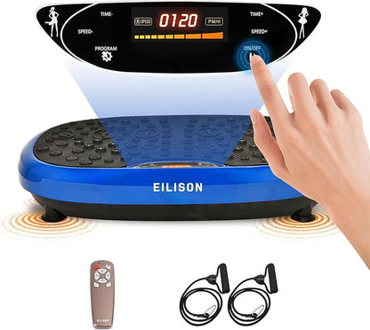 EILISON FitMaxx 3D XL Vibration Plate Exercise Machine - Whole Body Workout Vibration Platform w/Loop Bands - Lymphatic Drainage Machine for Weight Loss, Shaping, Wellness, Recovery