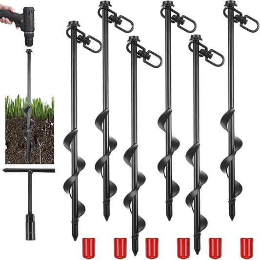 Reginary Ground Anchors Screw in Tent Stakes Heavy Duty Trampoline Anchors High Wind for Camping