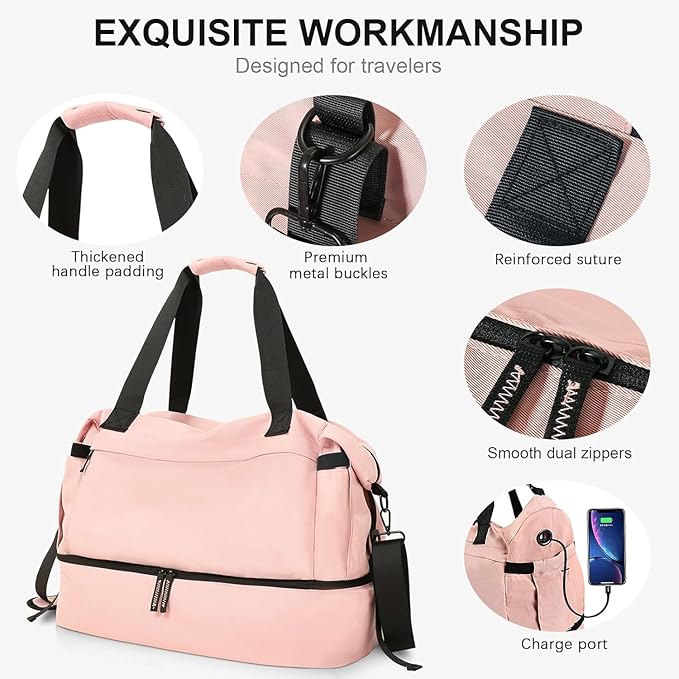 Gym Bag for Men Women, Tactical Travel Duffel bag with Removable Dividers & Shoe Compartment, Weekender Carry on Bag with Toiletry Bag, Overnight Range Bag for Workout Soccer Yoga Gym