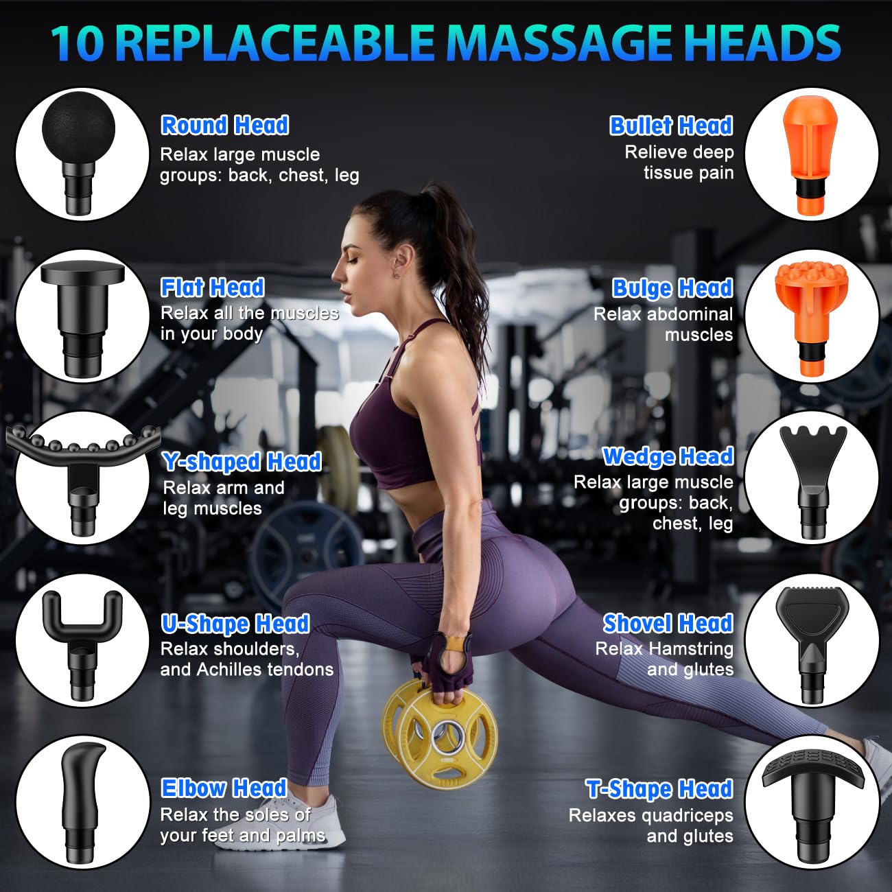 TOLOCO Massage Gun, Deep Tissue Back Massage for Athletes for Pain Relief, Percussion Massager with