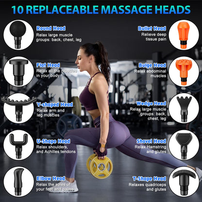 TOLOCO Massage Gun, Deep Tissue Back Massage for Athletes for Pain Relief, Percussion Massager with