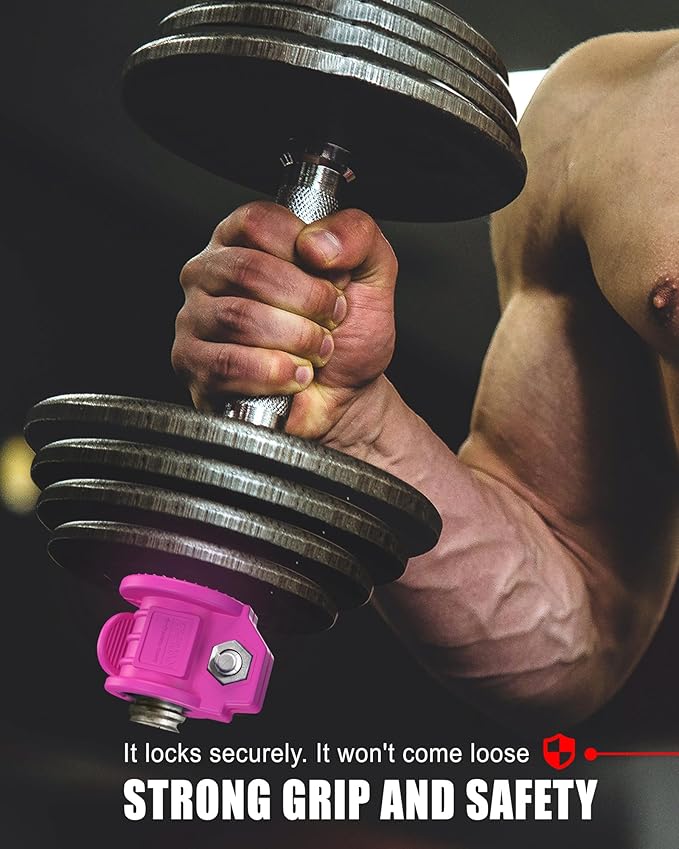 Barbell Clips 1 Inch Quick Release Weight Clamps 0.9-1.18inch Multi-Size Adjustable Olympic Clamps for Bars