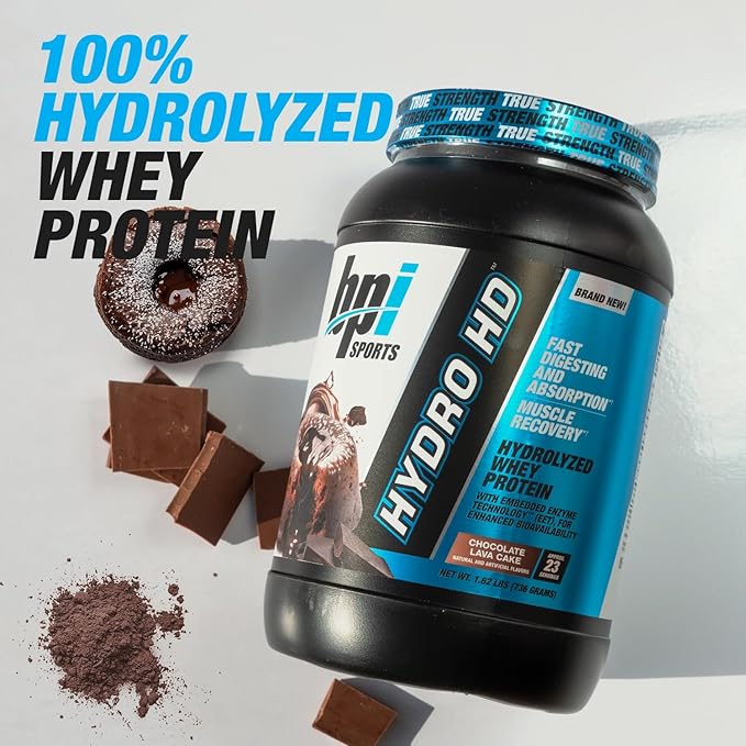 BPI Sports Hydro HD - 100% Hydrolyzed Whey Protein Powder - Muscle Growth, Recovery, 25g of Hydrolyzed Protein, Low Carb, Low Sugar, Fast Absorbing (68 Servings, Chocolate Lava Cake)