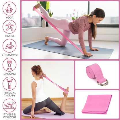 Foldable Yoga Mat and Blocks Set for Women with 2 Pack Yoga Blocks and Strap,Thin Non Slip Pilates
