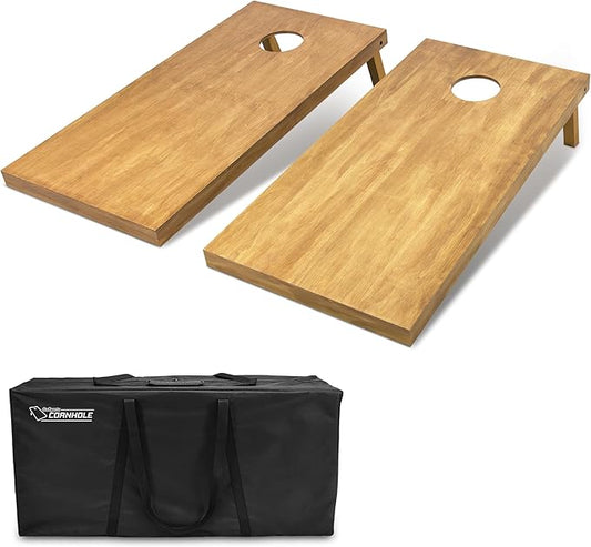 GoSports 4 ft x 2 ft Regulation Size Wooden Cornhole Boards Set - Includes Carrying Case - Full