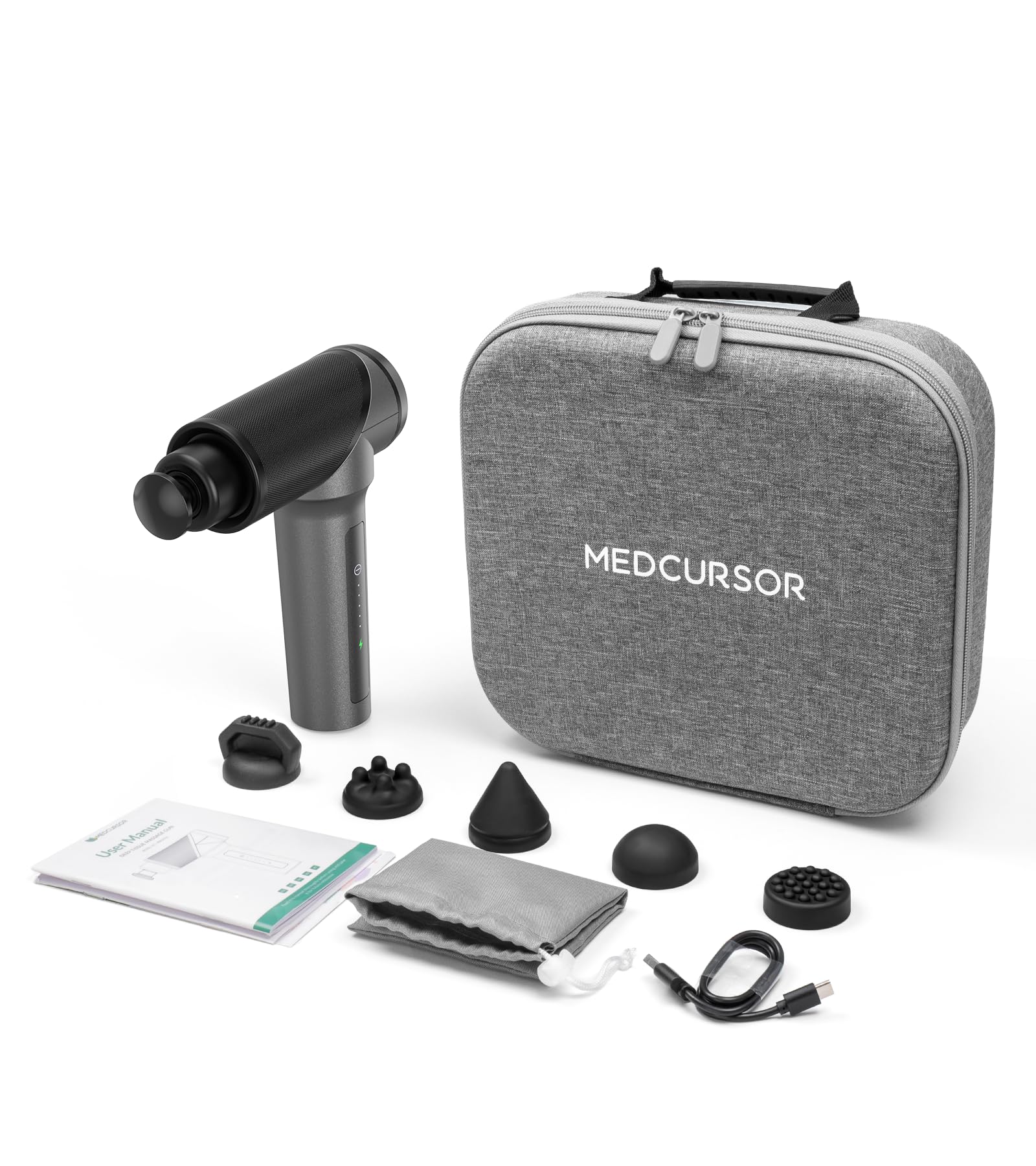 Medcursor Massage Gun - High Intensity Brushless Motor, Handheld Percussion Deep Tissue Massager